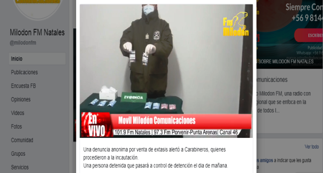  Una denuncia anónima alertó a Carabineros de Natales  por venta de  éxtasis