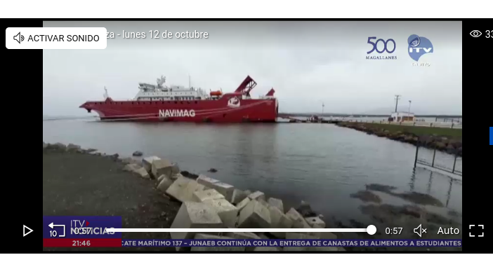  Recién este lunes pudo atracar Ferry Esperanza en el muelle de Natales