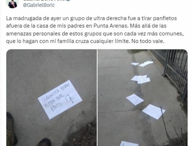  Fiscalía Regional inicia investigación por delito de amenazas en contra de la familia del Presidente Gabriel Boric en Punta Arenas